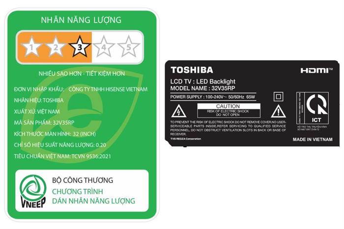 Smart Tivi Toshiba HD 32 inch 32V35RP